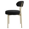 NicBex Dining Chairs Set of 2 Upholstered Chair Boucle Modern Chair with Curved Backrest and Metal Legs for Kitchen, Bedroom, Black, Gold - 2 of 4