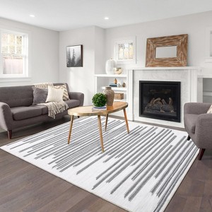 Berber Stripe Rug – Washable, Low Pile, Non-Slip, Foldable Area Rug for Living Room, Bedroom, Dining Room, Office, Soft & Modern - 1 of 4