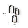 HomeRoots Set Of Three Black And Brown Metal And Solid Wood Arched Wall Mounted Accent Shelf - 3 of 4