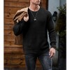 Men's Retro Knit Sweater Long Sleeve Round Neck Casual Pullover - 2 of 4