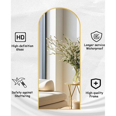 Beautyolove 34"L x 76"W Arched full length mirror