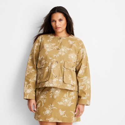 Women's Utility Bomber Jacket - Future Collective Khaki Floral