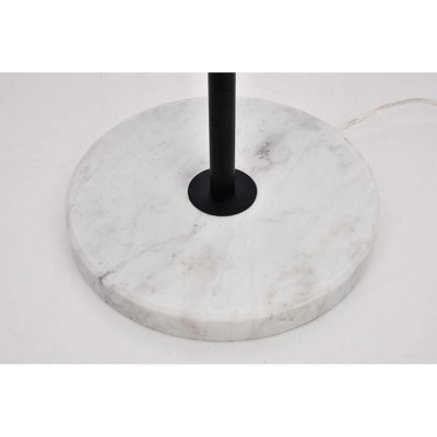 Eclipse Black Marble Base Floor Lamp with Clear Glass Shades