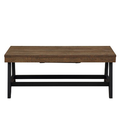 Ralston Lift Top Coffee Table Caramel/Black - Steve Silver Co.: Hidden Storage, Saw Rasping Texture