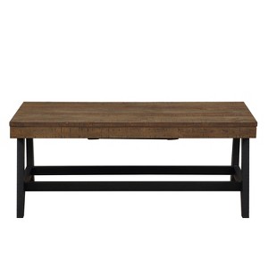 Ralston Lift Top Coffee Table Caramel/Black - Steve Silver Co.: Hidden Storage, Saw Rasping Texture - 1 of 4