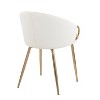 Set of 2 Claire Dining Chairs Gold/White - LumiSource: Modern Low Backrest, Steel Frame, Faux Leather - 4 of 4