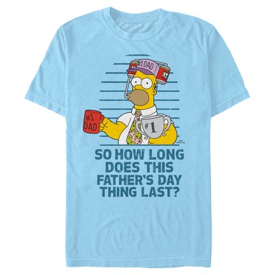 Men's The Simpsons How Long Does Father's Day Last? T-shirt - Light ...