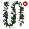 Costway 9ft Pre-Lit Artificial Christmas Garland with Mixed Decorations and LED Lights - 3 of 4