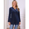 INSPIRE CHIC Women's Glitter Velvet V Neck Long Sleeves Sparkle Tunic Loose Party Blouse - 4 of 4