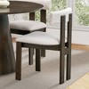 5 PCS Wooden Dining Table Set Dining Set with 4 Boucle Upholstered Dining Chairs&Rubber Wood Round Kitchen Table, Brown/Walnut -ModernLuxe - 3 of 4