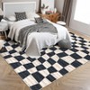 Washable Rug Modern Abstract Checkered Rug Non Slip Backing - 3 of 4