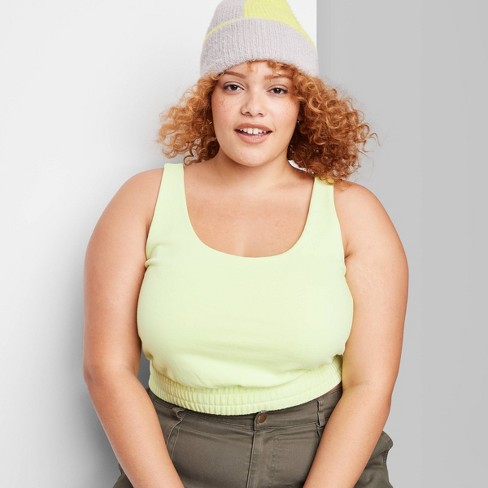 Women's Slim Fit Sweatshirt Bra Tank Top - Wild Fable™ Lemon