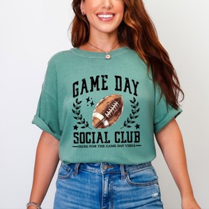 Simply Sage Market Football Game Day Social Club Garment Dyed Tee - 1 of 4