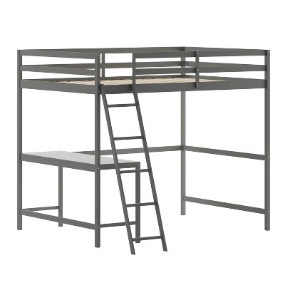 Flash Furniture Riley Loft Bed Frame With Desk, Wooden Bed Frame With ...