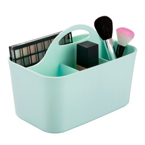 mDesign Makeup Storage Organizer Caddy Tote, Divided Basket Bin, X-Large