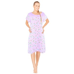 JEFFRICO Womens Short Sleeve Nightgowns Sleepwear Soft Pajama Dress Nightshirts - 1 of 4