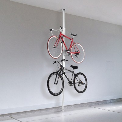 Aluminum Floor-to-Ceiling Bike Storage Rack for Two Bicycles
