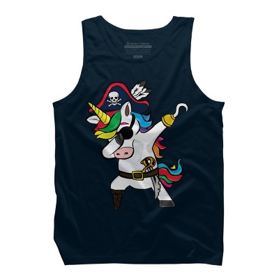 Men's Design By Humans Dabbing Dance Pirate Unicorn Gifts Funny Halloween Costume Gift By lukesstore Tank Top