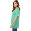 Woman Within Waffle Thermal Satin Trim Tee - 4 of 4