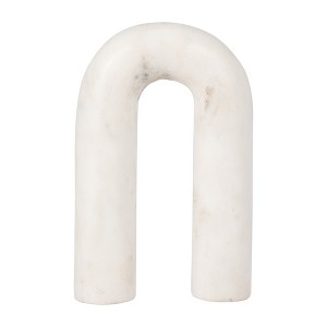 Sagebrook Home 8" Arched Marble Sculpture - White Horseshoe Shaped Decorative Table Accent for Home or Office - Contemporary Decor - Great Gift Idea - 1 of 4
