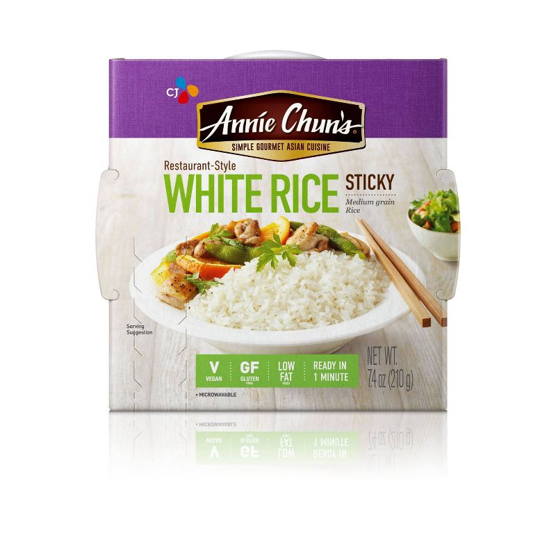 Annie Chun&#39;s Restaurant-Style Medium Grain White Sticky Rice Microwavable Bowl - 7.4oz, 1 of 7