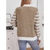 Womens Cardigan Striped Color Block Button Front Knit Cardigan Sweater Jacket - 2 of 4