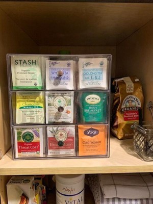 Mdesign Stackable Plastic Tea Bag Organizer Kitchen Storage Box, 2 Pack :  Target