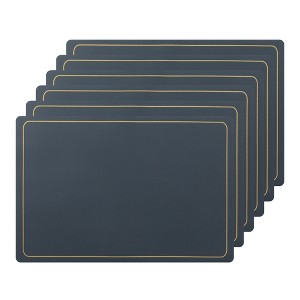 Unique Bargains Dining Room Heat Resistant Modern Faux Leather Placemats 18 x 12 Inches 6 Pcs - 1 of 4