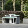 Whisen 47" Wooden 2 Doors Dog House Dog Crate with Asphalt Roof and Porch - 2 of 4