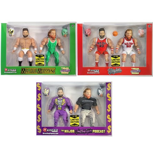 Complete Set Of 3 2-packs Major Wrestling Figure Podcast Ringside