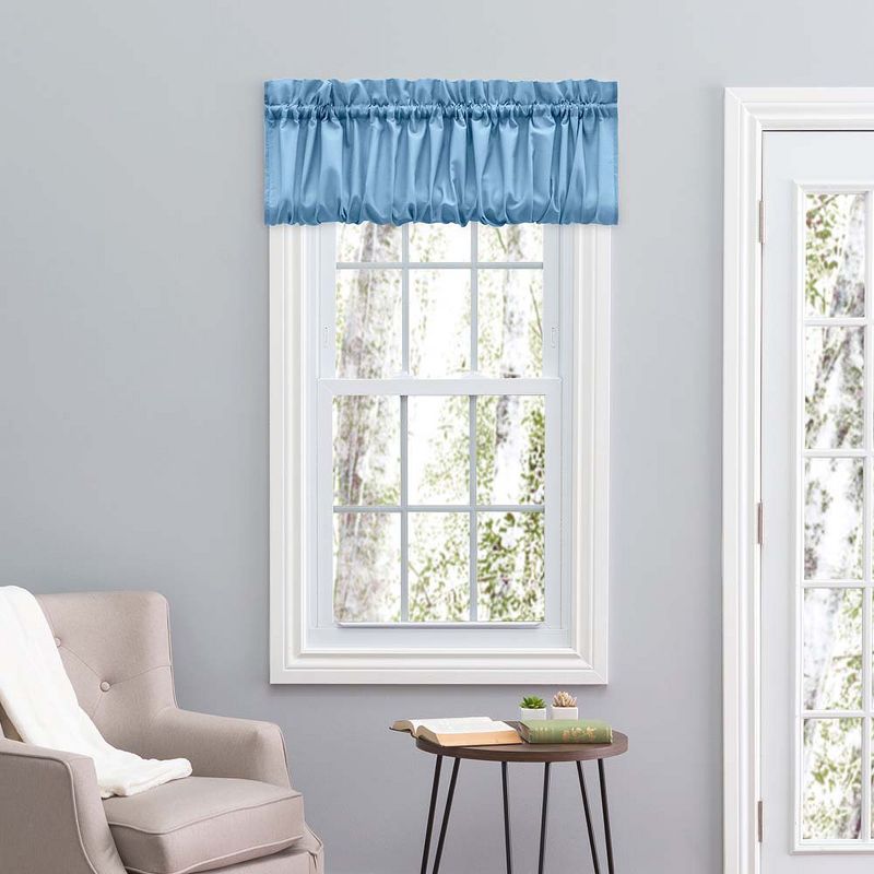 Ellis Stacey 1.5" Rod Pocket High Quality Fabric Solid Color Window Balloon Valance 60"x15" Slate, 2 of 4