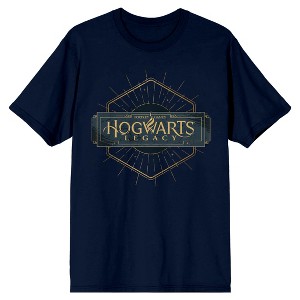 Hogwarts Legacy Hexagon Logo Crew Neck Short Sleeve Navy Men's T-shirt - 1 of 3