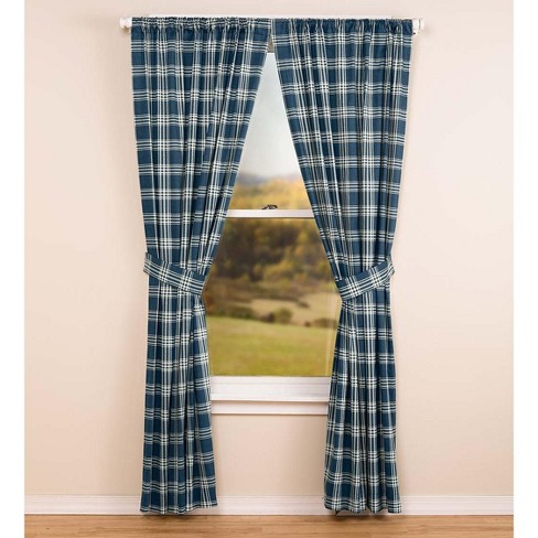 100 Cotton Twill Print Plaid Rod Pocket Curtains Plow Hearth