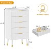 Bedroom five-drawer storage cabinet with metal handles and metal legs, suitable for bedroom, living room, corridor, entryway - 2 of 4