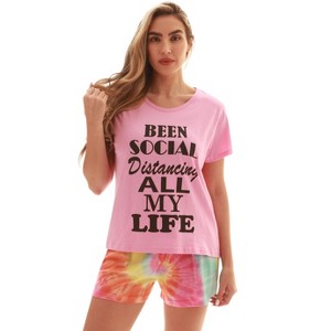 Just Love Womens Tie Dye Shorts Set  Trendy, Comfortable Sleepwear - 1 of 4