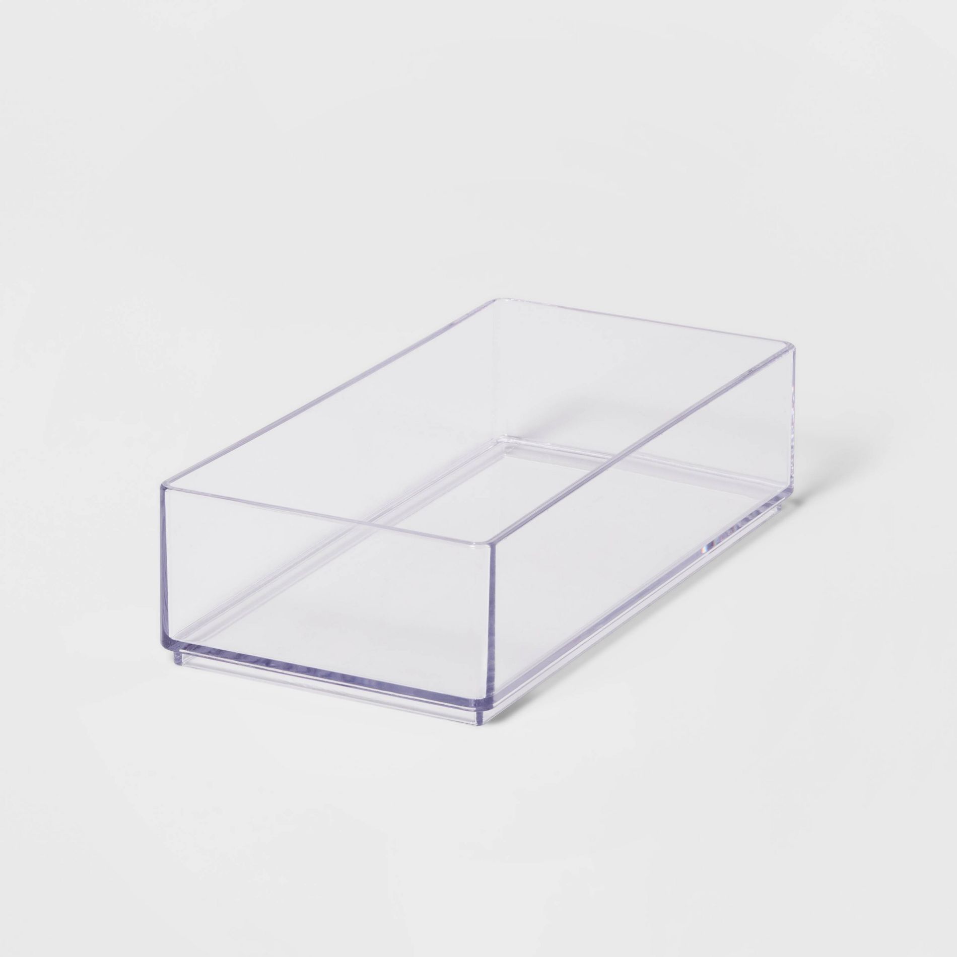Small 8"x4"x 2" Plastic Organizer Tray Clear - Brightroom™: Bathroom Acrylic Organizer Bin