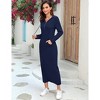Front Half Zipper Maxi Dress Hoodie Dress Long Sleeve Sweatshirt Hoide Dress Sweat Dress Lounge Dress - 3 of 4