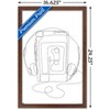 Trends International LINE AND BRUSH - Continuous Line Cassette Player Framed Wall Poster Prints - 3 of 4