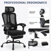 Office Chair with Footrest and Headrest, Mesh Desk Chair with Adjustable Lumbar Support, Rolling Swivel Computer Chair for Home Office - 4 of 4