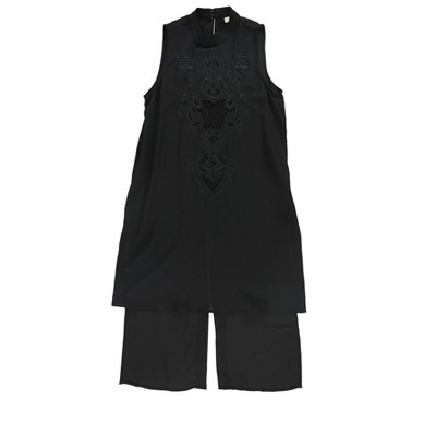 bar III Womens Embroidered High-Low Tunic Blouse
