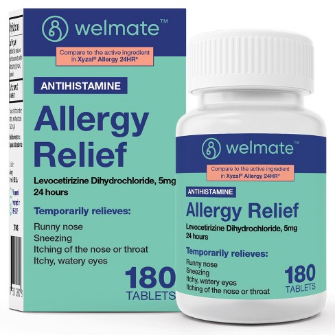 WELMATE 24 Hour Allergy Relief Tablets -  Levocetirizine 5mg 180ct - image 1 of 4