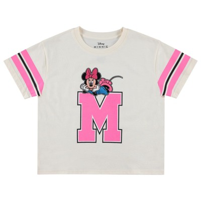 Ladies Mickey & Minnie Mouse Shirt - Classic Mickey & Minnie Mouse - Disney Mickey & Minnie Stripe Sleeve Skimmer Tee