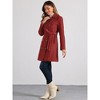 INSPIRE CHIC Women's Winter Peter Pan Collar Double Breasted Slant Pocket Button Down Belted Pea Coats - 4 of 4