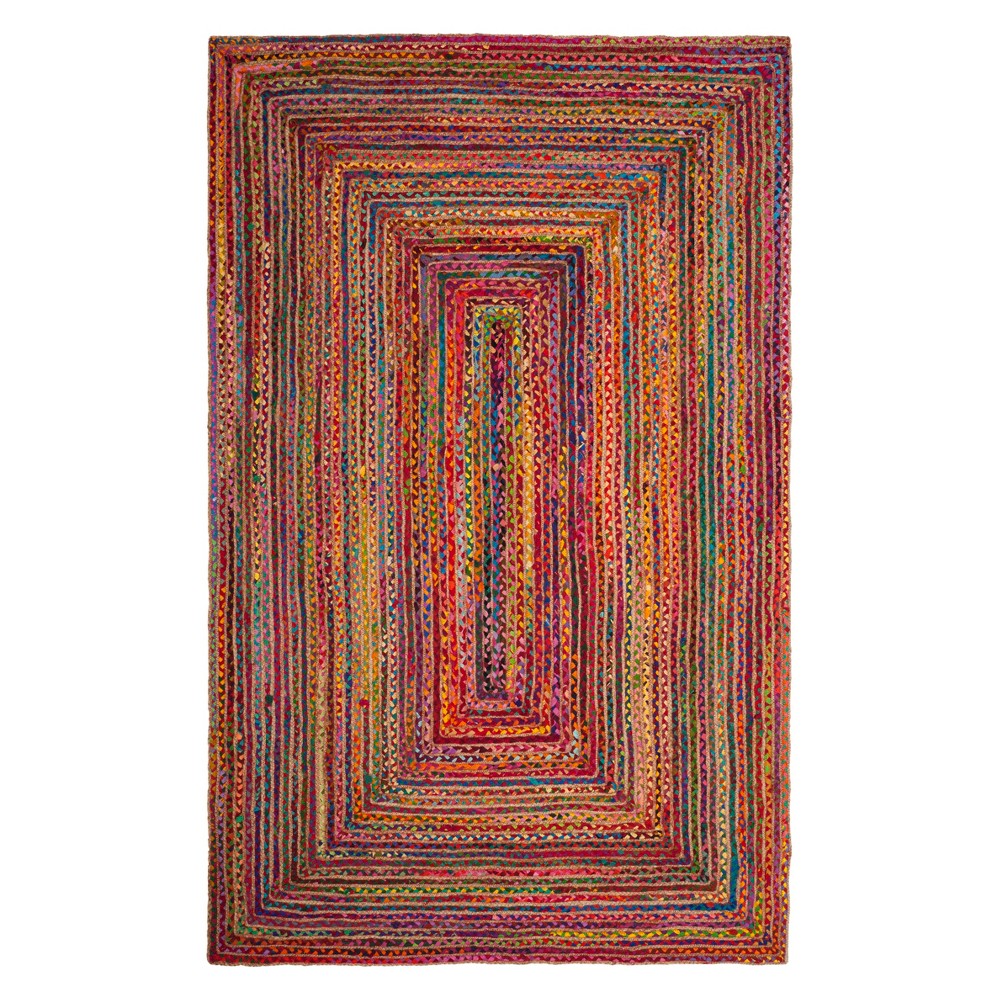 4'x6' Sue Stripe Woven Accent Rug Red/Multi - Safavieh