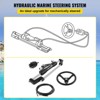 VEVOR Hydraulic Boat Steering Kit, 300HP Helm Pump, Cylinder, Wheel, 18 Feet Hose Hydraulic Steering Seal Kit, Corrosion-Resistant,Silver & Black - 4 of 4