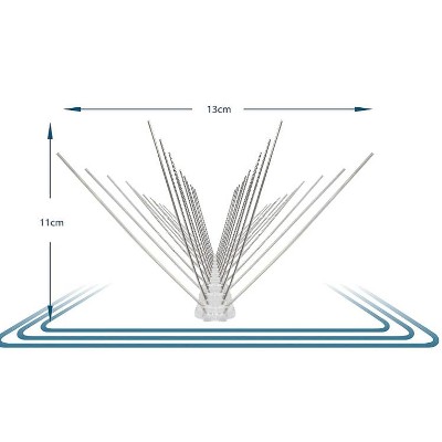 Stainless Steel Bird Deterrent Spikes with UV-Resistant Base - 118"