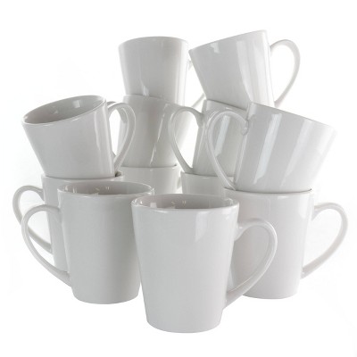 10oz 12pc Porcelain Holt Mug Set White - Elama