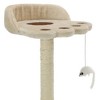 vidaXL Cat Tree Beige and Brown Particle Board Frame, Plush, Sisal Rope - 3 of 4