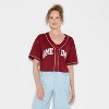 Women's Game Day Cropped Elbow Sleeve V-Neck Athletic Jersey - Wild Fable™ - 2 of 3