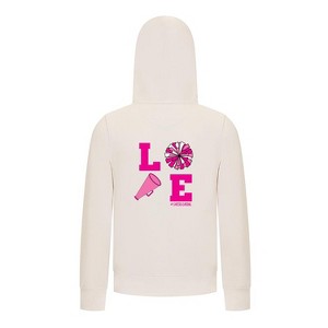 Everyday Kids Cheerleading LOVE Girls Zip Up Hoodie – Pink Pom Pom & Megaphone Graphic Sweatshirt - 1 of 4